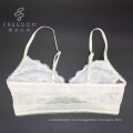 Conjunto de encaje Sujetador de mujer sexy Serie de lujo ligero Blanco El último diseño Muy popular Bralette de satén de alta calidad más popular